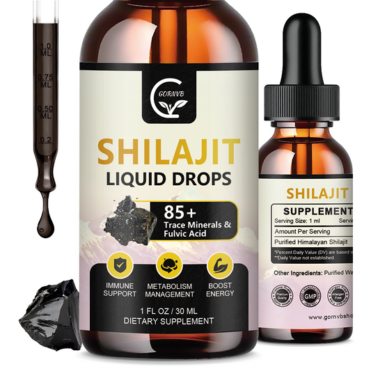 (2-Pack) High Potency Shilajit Pure Himalayan Organic Liquid Supplement, Shilajit Resin Drop for Men & Women, Max Potency 85+ Clean Trace Minerals & Fulvic Acid for Energy, Metabolism & Immune Support