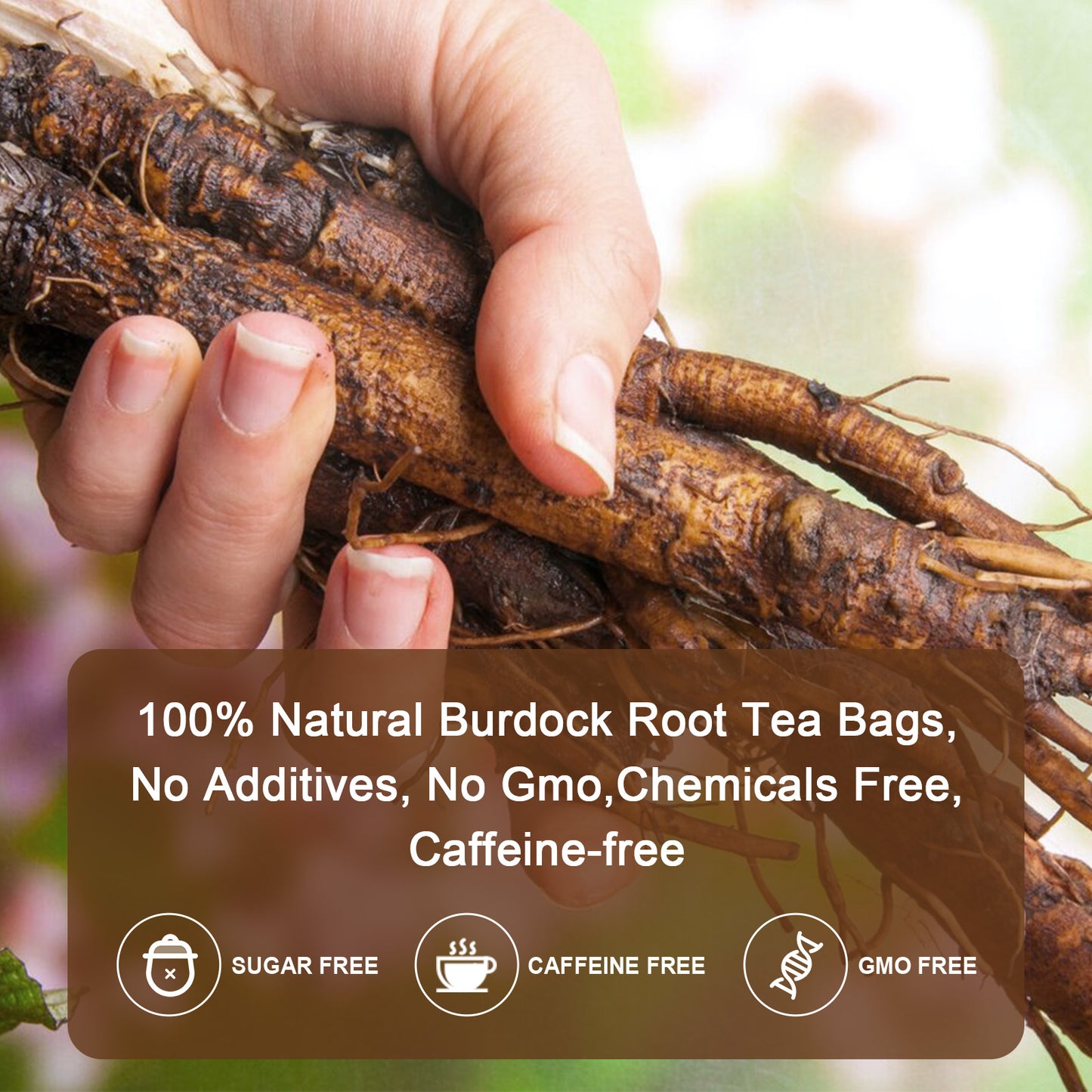 Burdock Root Tea Bags - Digestion & Improving Liver Support, Premium Burdock Root, with Antioxidants, Minerals & Vitamin C, Caffeine Free, 40 Tea Bags