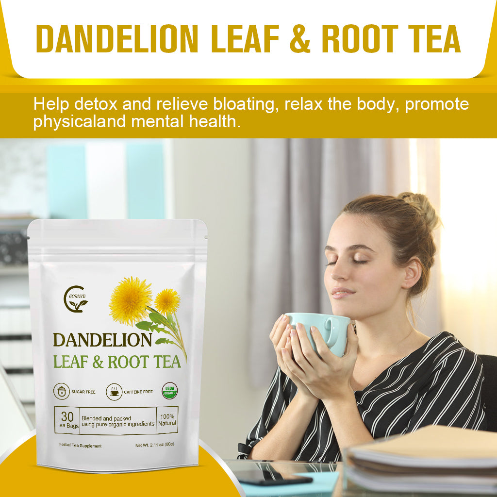 Dandelion Leaf & Root Herbal Tea, Supports Kidney Function & Healthy Digestion, Caffeine Free, 30 Bags/60g