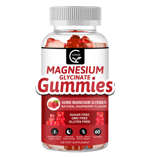 (1 Pack) Magnesium Glycinate Gummies 400mg, Magnesium L-Threonate 200mg - Chelated Magnesium Potassium Complex Supplement with VitD, B6, CoQ10, Supports for Memory, Calm, Mood & Sleep - 60 Raspberry Gummies
