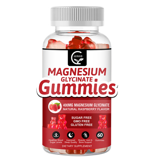 (1 Pack) Magnesium Glycinate Gummies 400mg, Magnesium Gummies - Chelated Magnesium Potassium Complex Supplement with VitD, B6, CoQ10, Supports for Memory, Calm, Mood & Sleep - 60 Raspberry Gummies