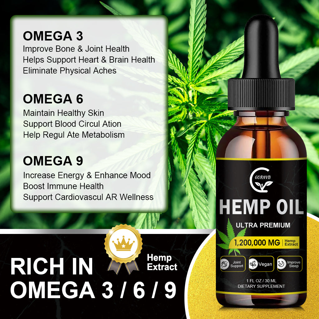 (2-Pack) High Potency Hemp Oil - Maximum Strength, Immune System Support, Focus Calm, Relaxation, Mood, Pure Extract, Organic, Vegan, Non-GMO