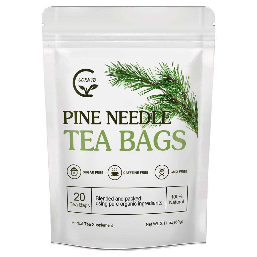 Organic Pine Needle Tea Bags - 100% Pure Natural Dried Pine Needles Herbal Tea, Effectively Antioxidant & Immune Support, Caffeine Free, 20 Tea Bags