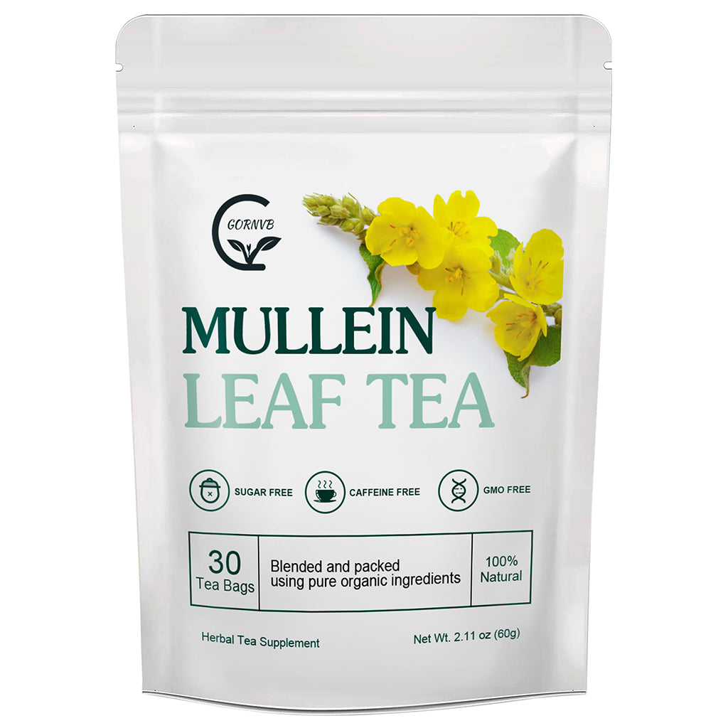 Mullein Leaf Tea Bags - Lungs Health Respiratory Support Mullein Herbal Teas, Caffeine Free, 30 Tea Bags