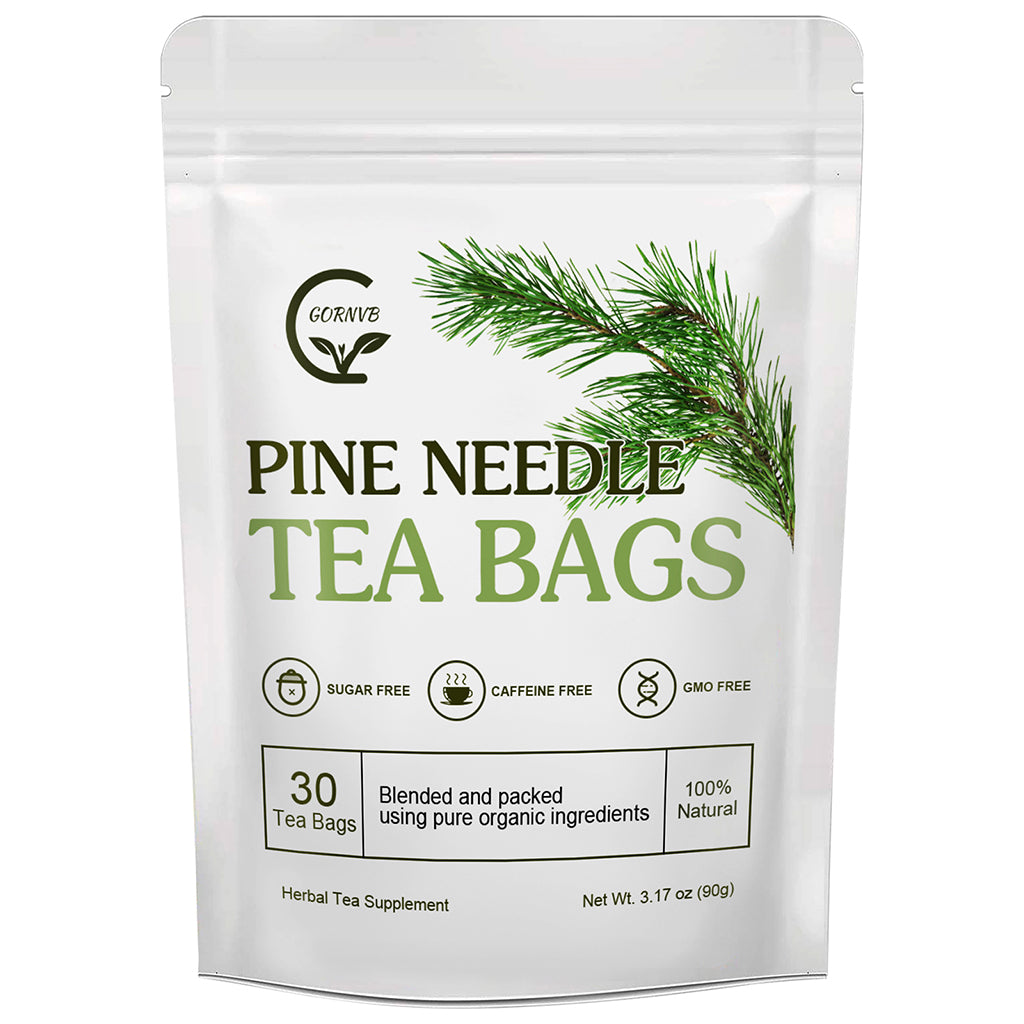 Organic Pine Needle Tea Bags - 100% Pure Natural Dried Pine Needles Herbal Tea, Effectively Antioxidant & Immune Support, Caffeine Free, 30 Tea Bags