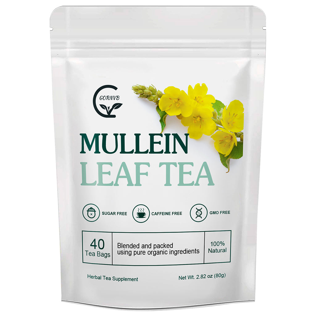 Mullein Leaf Tea Bags - Lungs Health Respiratory Support Mullein Herbal Teas, Caffeine Free, 40 Tea Bags