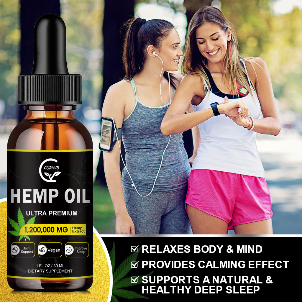 (4-Pack) High Potency Hemp Oil - Maximum Strength, Immune System Support, Focus Calm, Relaxation, Mood, Pure Extract, Organic, Vegan, Non-GMO